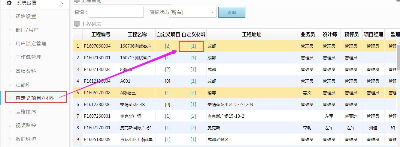 自定義主材在【系統(tǒng)設(shè)置】完善信息時增加發(fā)包單價，同時增加發(fā)包預算中金額